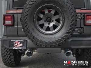 Jeep Wrangler JL 3.6L 4 Door Performance Exhaust System - 409 SS Cat Back - Rebel - AFE - Dual Exit - Black